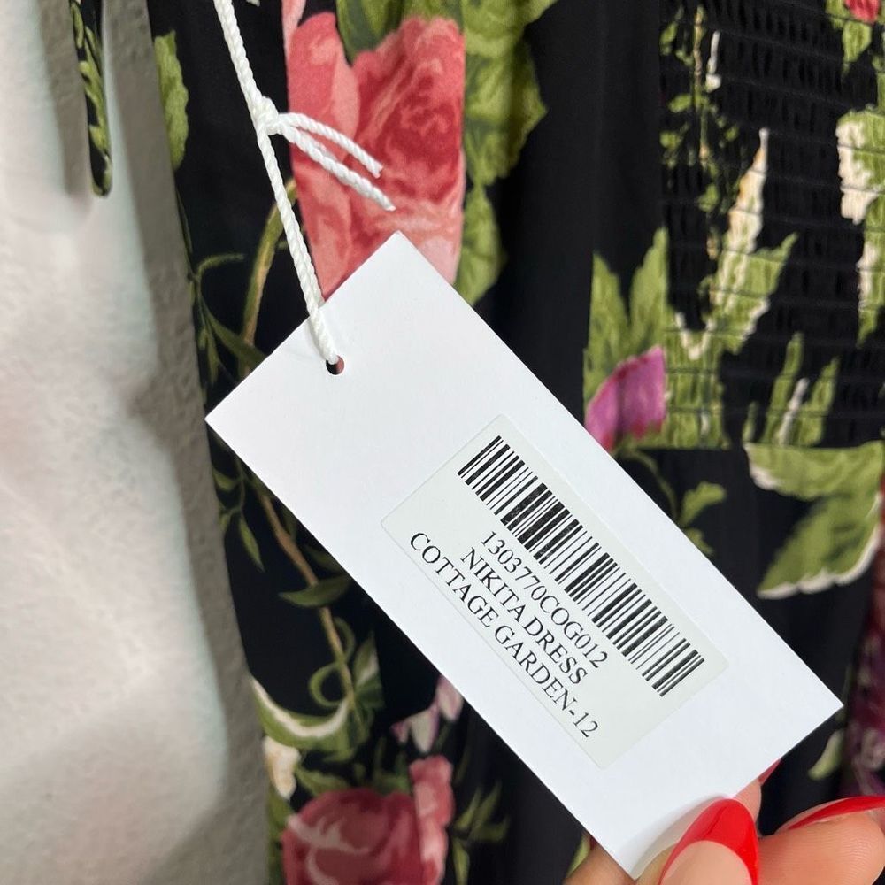 Reformation Black Floral Midi Dress - Picture 7 of 11